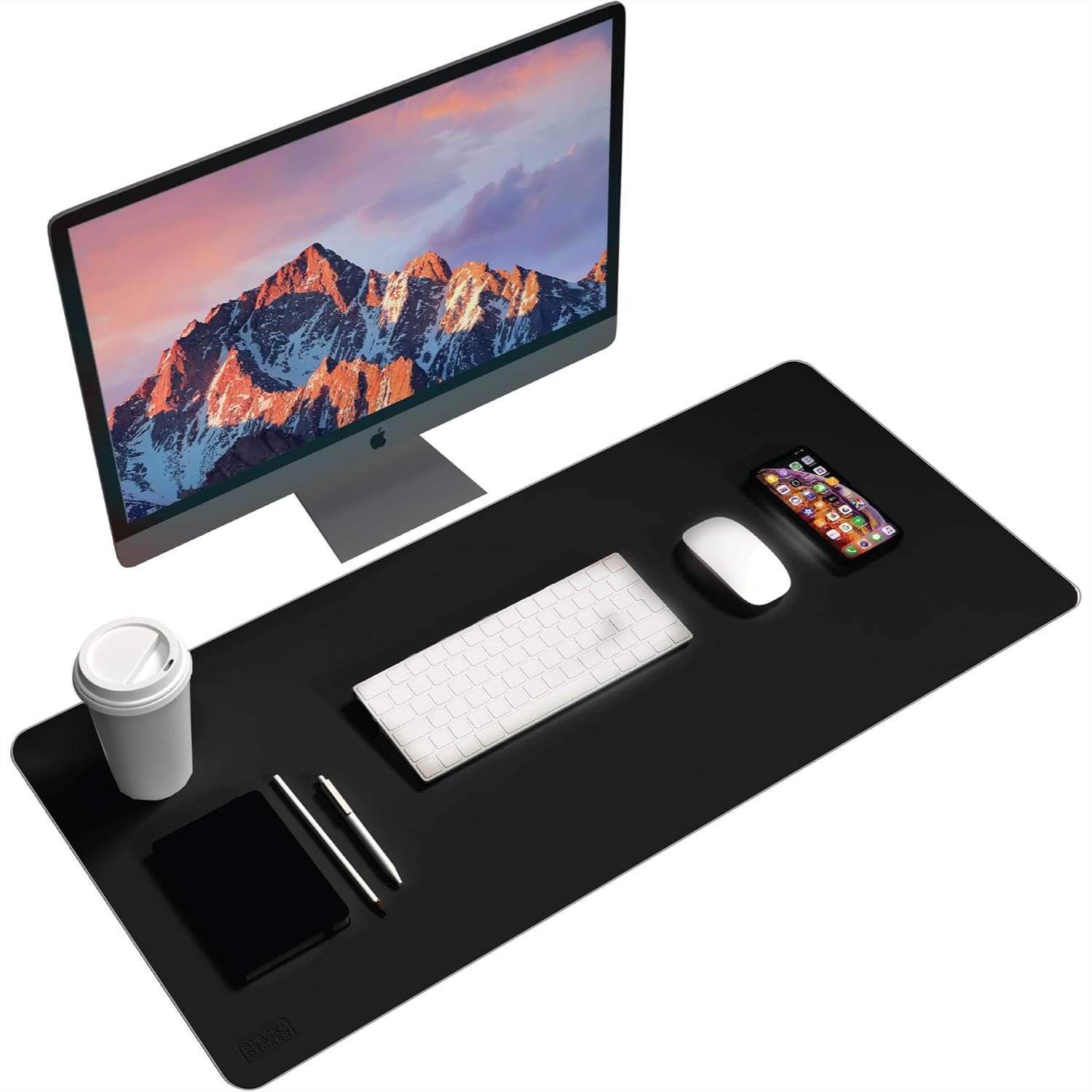 Gaming Keyboard Mouse - Faux Leather Desk Mat for Keyboard