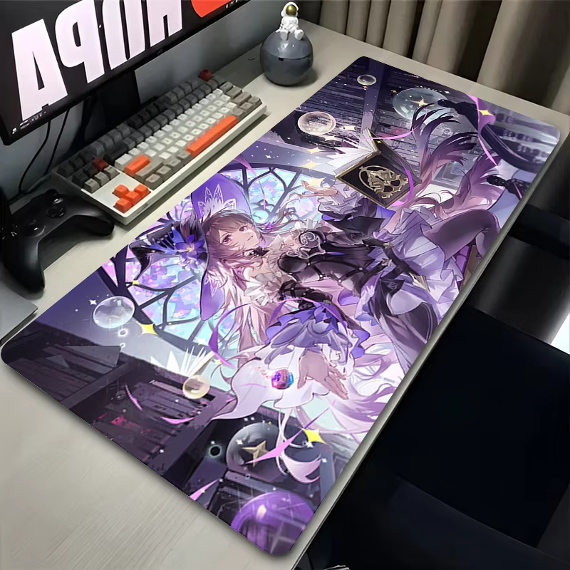 Gaming Keyboard Nearby - Mouse Pad Kawaii Magic Anime Girl