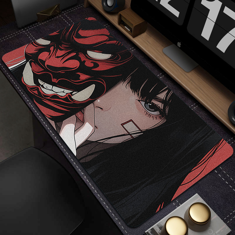 Gaming Keyboard Typewriter - Gamer Mouse Pad Oni Devil Mask