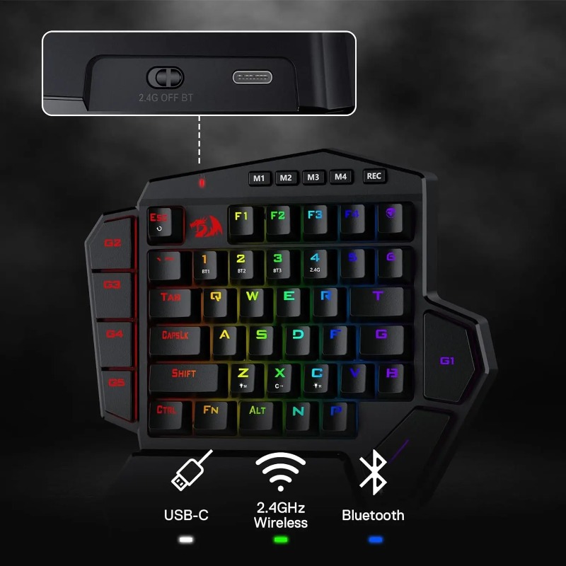 New Redragon K585 PRO Wireless - Gaming Keyboard 1 Hand incelemesi ve fiyatı