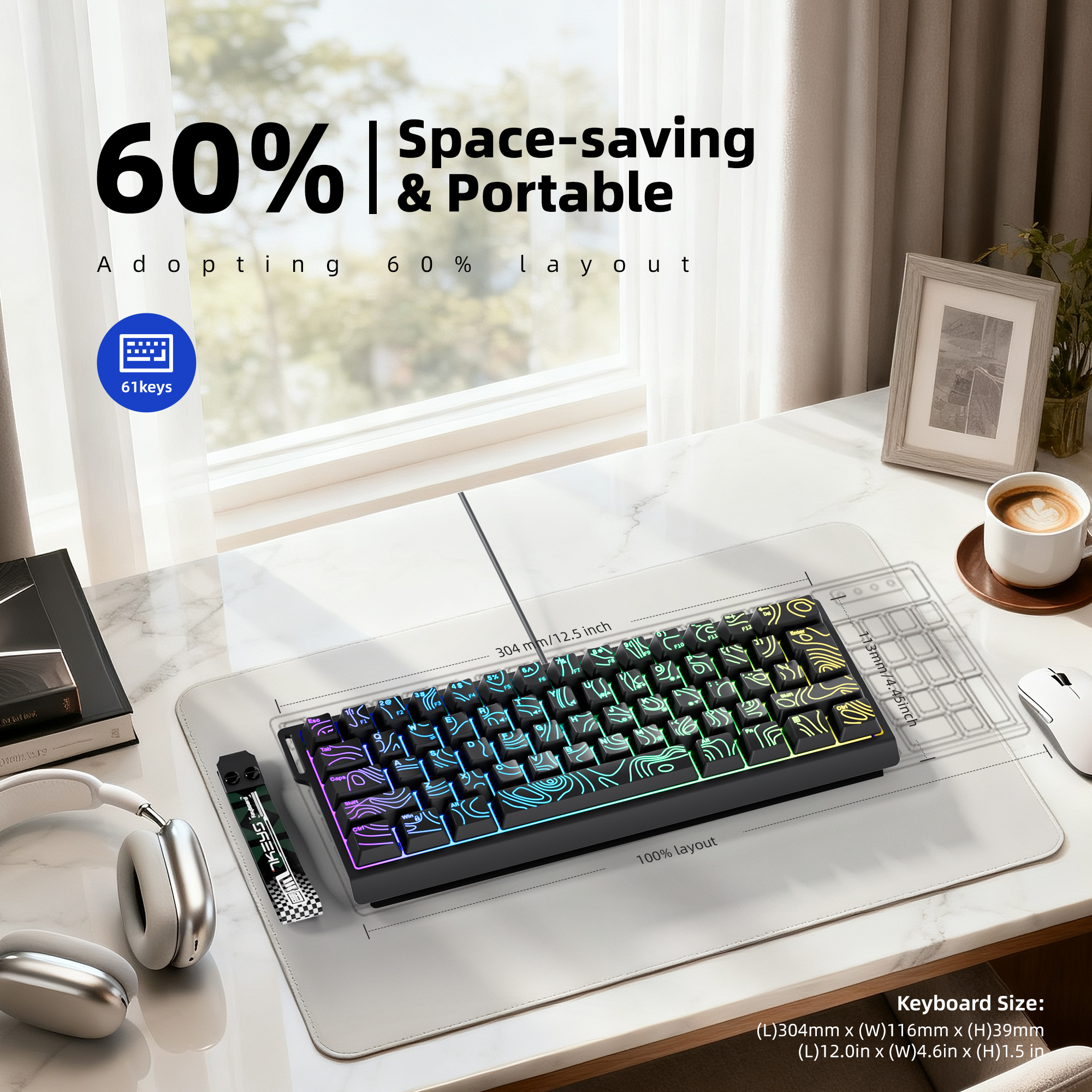 60% wired game keyboard, RGB b - Gaming Keyboard 1 Hand incelemesi ve fiyatı
