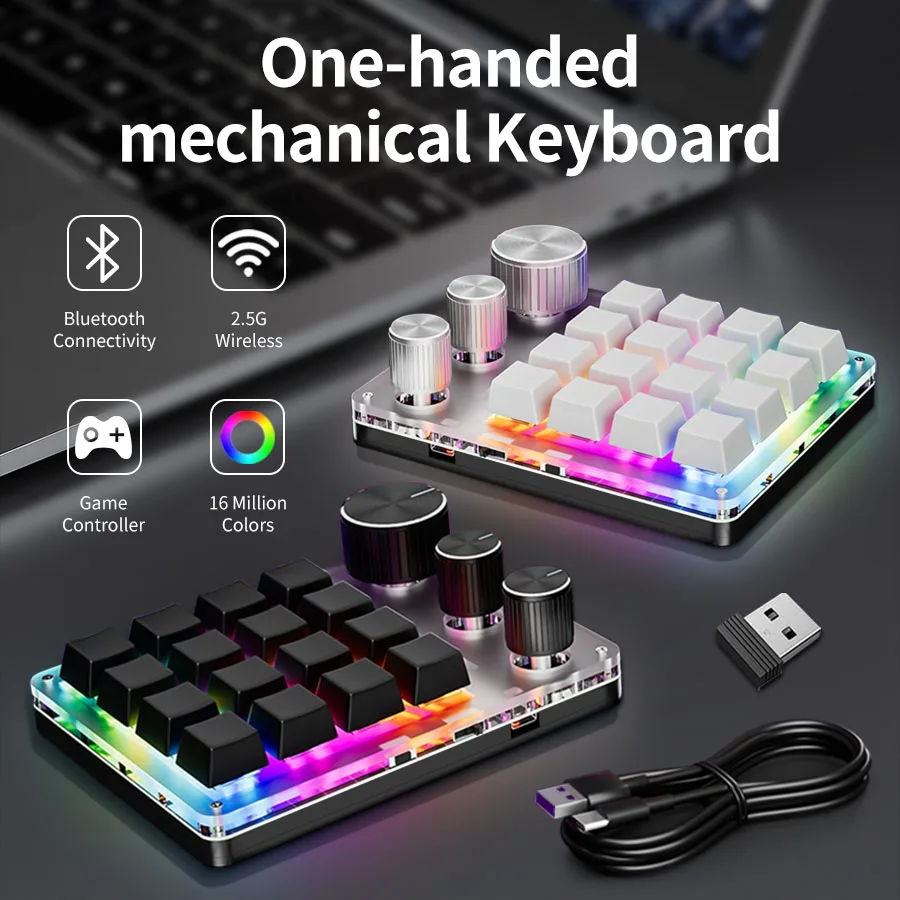 2.4G Bluetooth 3 Modes 16 Keys - Gaming Keyboard 1 Hand incelemesi ve fiyatı