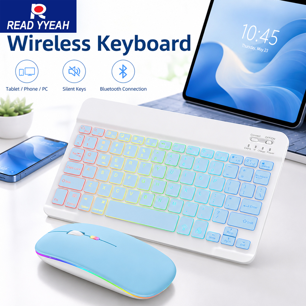 New Ultra Slim Portable 7 Colo - Gaming Keyboard Mouse Wireless incelemesi ve fiyatı