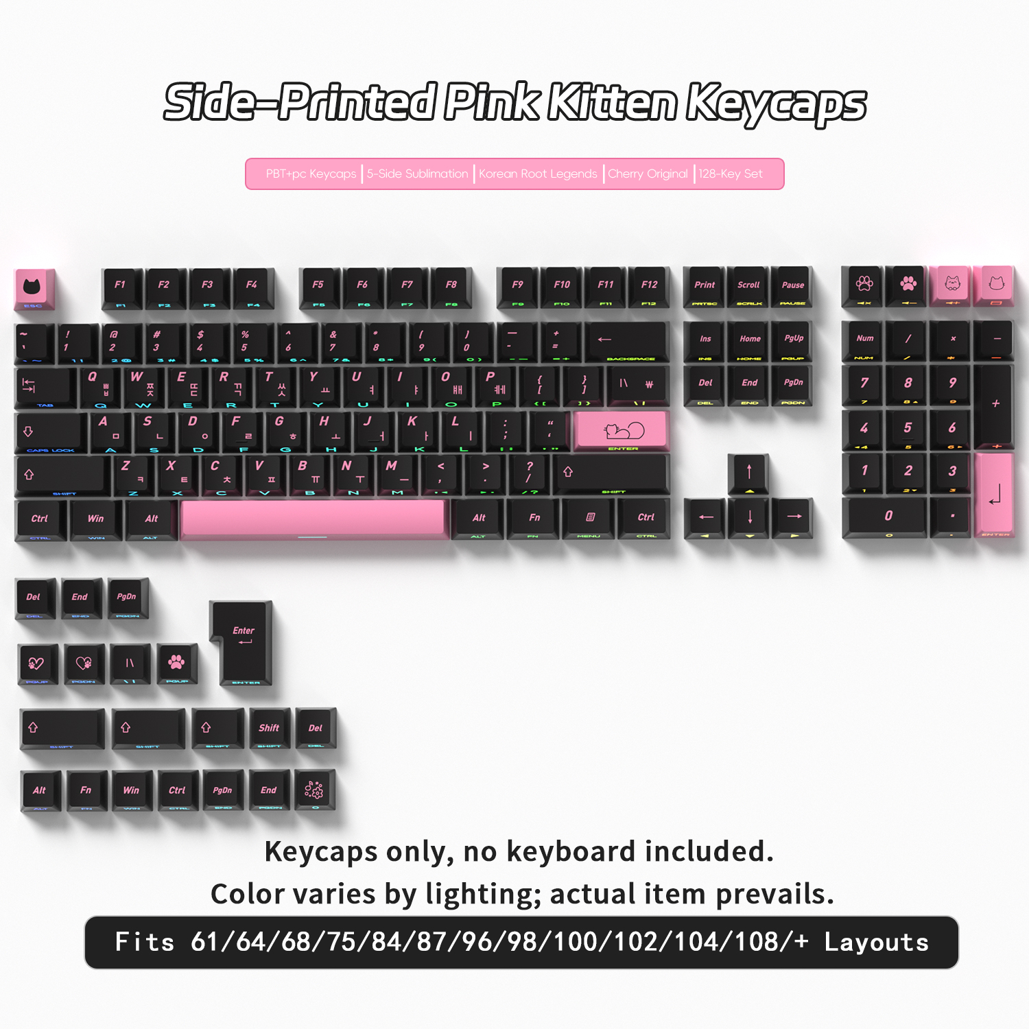 Cute Cat Side Printed Korean K - Gaming Keyboard Typewriter incelemesi ve fiyatı