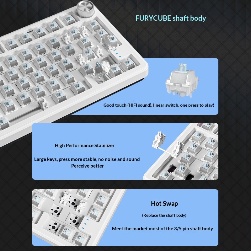 Furycube Rx75 Pro Tri Mode Rus - Gaming Keyboard Not Typing incelemesi ve fiyatı